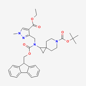 molecular formula C35H42N4O6 B7023315 tert-butyl 2-[(4-ethoxycarbonyl-1-methylpyrazol-3-yl)methyl-(9H-fluoren-9-ylmethoxycarbonyl)amino]-6-azaspiro[2.5]octane-6-carboxylate 