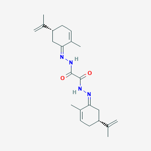 molecular formula C22H30N4O2 B7023533 N,N'-bis[(Z)-[(5R)-2-methyl-5-prop-1-en-2-ylcyclohex-2-en-1-ylidene]amino]oxamide 