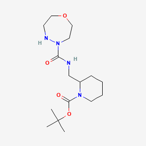 molecular formula C16H30N4O4 B7023678 Tert-butyl 2-[(1,4,5-oxadiazepane-4-carbonylamino)methyl]piperidine-1-carboxylate 