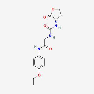 molecular formula C15H19N3O5 B7023685 N-(4-ethoxyphenyl)-2-[[(3S)-2-oxooxolan-3-yl]carbamoylamino]acetamide 
