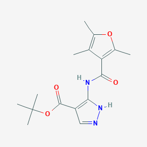 molecular formula C16H21N3O4 B7023721 tert-butyl 5-[(2,4,5-trimethylfuran-3-carbonyl)amino]-1H-pyrazole-4-carboxylate 