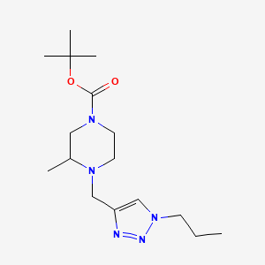molecular formula C16H29N5O2 B7023782 Tert-butyl 3-methyl-4-[(1-propyltriazol-4-yl)methyl]piperazine-1-carboxylate 