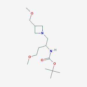 molecular formula C15H30N2O4 B7023896 tert-butyl N-[4-methoxy-1-[3-(methoxymethyl)azetidin-1-yl]butan-2-yl]carbamate 