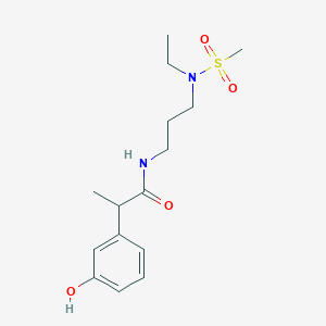 molecular formula C15H24N2O4S B7023983 N-[3-[ethyl(methylsulfonyl)amino]propyl]-2-(3-hydroxyphenyl)propanamide 
