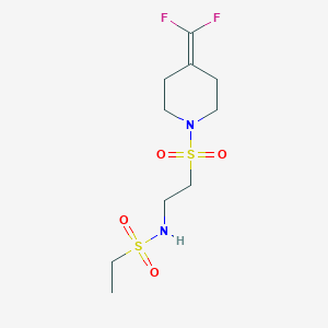 molecular formula C10H18F2N2O4S2 B7024043 N-[2-[4-(difluoromethylidene)piperidin-1-yl]sulfonylethyl]ethanesulfonamide 