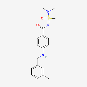 molecular formula C18H23N3O2S B7024056 N-(dimethylamino-methyl-oxo-lambda6-sulfanylidene)-4-[(3-methylphenyl)methylamino]benzamide 