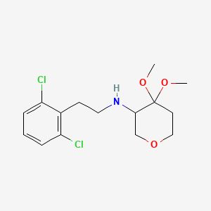 molecular formula C15H21Cl2NO3 B7024057 N-[2-(2,6-dichlorophenyl)ethyl]-4,4-dimethoxyoxan-3-amine 