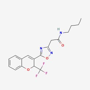 molecular formula C18H18F3N3O3 B7024154 N-butyl-2-[5-[2-(trifluoromethyl)-2H-chromen-3-yl]-1,2,4-oxadiazol-3-yl]acetamide 