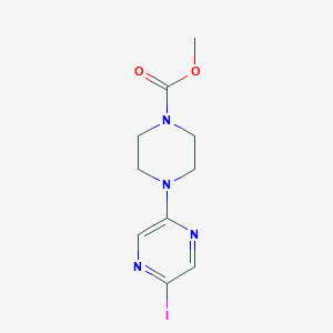 molecular formula C10H13IN4O2 B7024236 Methyl 4-(5-iodopyrazin-2-yl)piperazine-1-carboxylate 