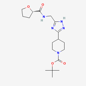 molecular formula C18H29N5O4 B7024428 tert-butyl 4-[5-[[[(2S)-oxolane-2-carbonyl]amino]methyl]-1H-1,2,4-triazol-3-yl]piperidine-1-carboxylate 