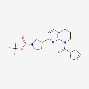 molecular formula C23H31N3O3 B7024483 tert-butyl 3-[8-(cyclopent-3-ene-1-carbonyl)-6,7-dihydro-5H-1,8-naphthyridin-2-yl]pyrrolidine-1-carboxylate 