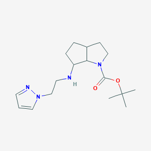 molecular formula C17H28N4O2 B7024537 tert-butyl 6-(2-pyrazol-1-ylethylamino)-3,3a,4,5,6,6a-hexahydro-2H-cyclopenta[b]pyrrole-1-carboxylate 