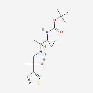 molecular formula C17H28N2O3S B7024564 tert-butyl N-[1-[1-[(2-hydroxy-2-thiophen-3-ylpropyl)amino]ethyl]cyclopropyl]carbamate 