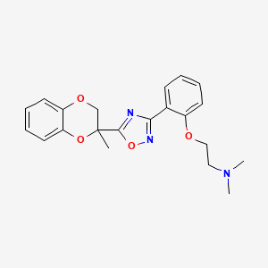 molecular formula C21H23N3O4 B7024616 N,N-dimethyl-2-[2-[5-(3-methyl-2H-1,4-benzodioxin-3-yl)-1,2,4-oxadiazol-3-yl]phenoxy]ethanamine 