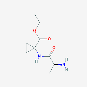 Cyclopropanecarboxylic acid, 1-[(2-amino-1-oxopropyl)amino]-, ethyl ester, (S)-(9CI)