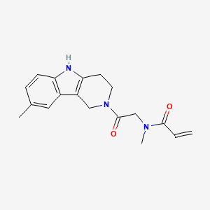 molecular formula C18H21N3O2 B7024729 N-methyl-N-[2-(8-methyl-1,3,4,5-tetrahydropyrido[4,3-b]indol-2-yl)-2-oxoethyl]prop-2-enamide 