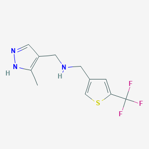 molecular formula C11H12F3N3S B7024748 N-[(5-methyl-1H-pyrazol-4-yl)methyl]-1-[5-(trifluoromethyl)thiophen-3-yl]methanamine 