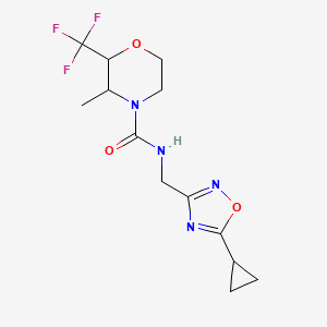 molecular formula C13H17F3N4O3 B7024777 N-[(5-cyclopropyl-1,2,4-oxadiazol-3-yl)methyl]-3-methyl-2-(trifluoromethyl)morpholine-4-carboxamide 