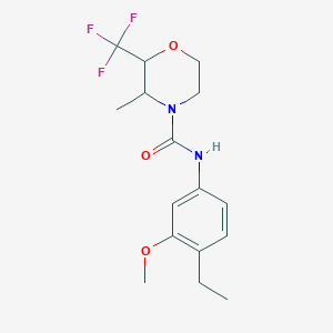 molecular formula C16H21F3N2O3 B7024893 N-(4-ethyl-3-methoxyphenyl)-3-methyl-2-(trifluoromethyl)morpholine-4-carboxamide 