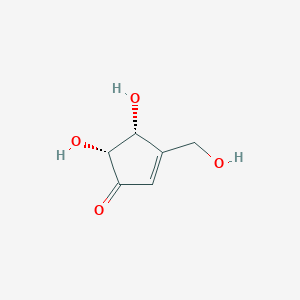 molecular formula C6H8O4 B070249 (4R,5R)-4,5-dihydroxy-3-(hydroxymethyl)cyclopent-2-en-1-one CAS No. 163317-01-9