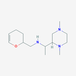 molecular formula C14H27N3O B7024913 N-(3,4-dihydro-2H-pyran-2-ylmethyl)-1-(1,4-dimethylpiperazin-2-yl)ethanamine 