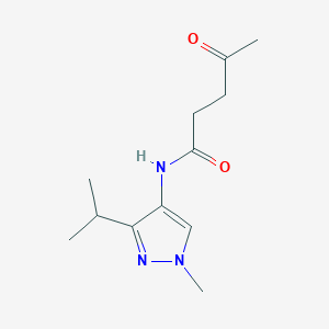 molecular formula C12H19N3O2 B7025093 N-(1-methyl-3-propan-2-ylpyrazol-4-yl)-4-oxopentanamide 