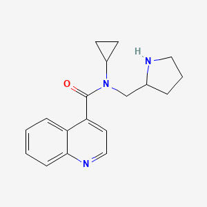 molecular formula C18H21N3O B7025660 N-cyclopropyl-N-(pyrrolidin-2-ylmethyl)quinoline-4-carboxamide 