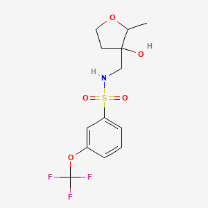 molecular formula C13H16F3NO5S B7025704 N-[(3-hydroxy-2-methyloxolan-3-yl)methyl]-3-(trifluoromethoxy)benzenesulfonamide 