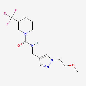 molecular formula C14H21F3N4O2 B7025791 N-[[1-(2-methoxyethyl)pyrazol-4-yl]methyl]-3-(trifluoromethyl)piperidine-1-carboxamide 