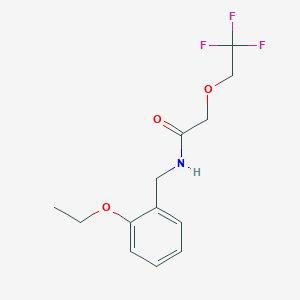 molecular formula C13H16F3NO3 B7025797 N-[(2-ethoxyphenyl)methyl]-2-(2,2,2-trifluoroethoxy)acetamide 
