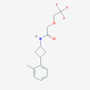 molecular formula C15H18F3NO2 B7025835 N-[3-(2-methylphenyl)cyclobutyl]-2-(2,2,2-trifluoroethoxy)acetamide 