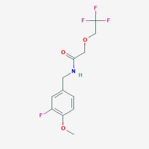 molecular formula C12H13F4NO3 B7025905 N-[(3-fluoro-4-methoxyphenyl)methyl]-2-(2,2,2-trifluoroethoxy)acetamide 