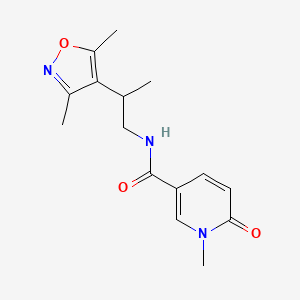 molecular formula C15H19N3O3 B7025939 N-[2-(3,5-dimethyl-1,2-oxazol-4-yl)propyl]-1-methyl-6-oxopyridine-3-carboxamide 
