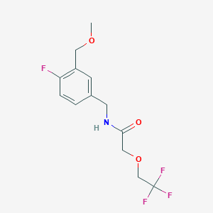 molecular formula C13H15F4NO3 B7025970 N-[[4-fluoro-3-(methoxymethyl)phenyl]methyl]-2-(2,2,2-trifluoroethoxy)acetamide 