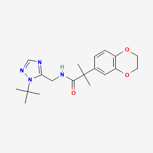 molecular formula C19H26N4O3 B7025978 N-[(2-tert-butyl-1,2,4-triazol-3-yl)methyl]-2-(2,3-dihydro-1,4-benzodioxin-6-yl)-2-methylpropanamide 