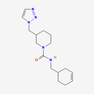 molecular formula C16H25N5O B7025984 N-(cyclohex-3-en-1-ylmethyl)-3-(triazol-1-ylmethyl)piperidine-1-carboxamide 