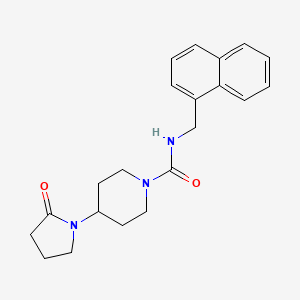 molecular formula C21H25N3O2 B7026013 N-(naphthalen-1-ylmethyl)-4-(2-oxopyrrolidin-1-yl)piperidine-1-carboxamide 