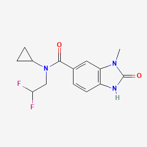 molecular formula C14H15F2N3O2 B7026024 N-cyclopropyl-N-(2,2-difluoroethyl)-3-methyl-2-oxo-1H-benzimidazole-5-carboxamide 