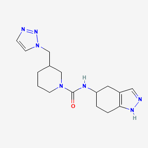 molecular formula C16H23N7O B7026036 N-(4,5,6,7-tetrahydro-1H-indazol-5-yl)-3-(triazol-1-ylmethyl)piperidine-1-carboxamide 