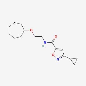 molecular formula C16H24N2O3 B7026063 N-(2-cycloheptyloxyethyl)-3-cyclopropyl-1,2-oxazole-5-carboxamide 