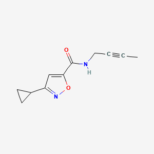 molecular formula C11H12N2O2 B7026112 N-but-2-ynyl-3-cyclopropyl-1,2-oxazole-5-carboxamide 