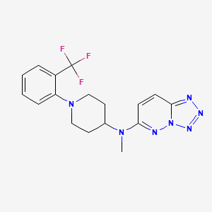 molecular formula C17H18F3N7 B7026164 N-methyl-N-[1-[2-(trifluoromethyl)phenyl]piperidin-4-yl]tetrazolo[1,5-b]pyridazin-6-amine 