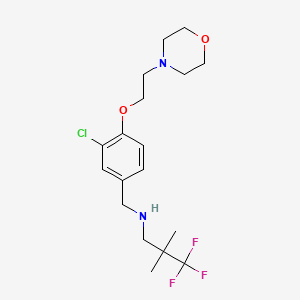 molecular formula C18H26ClF3N2O2 B7026174 N-[[3-chloro-4-(2-morpholin-4-ylethoxy)phenyl]methyl]-3,3,3-trifluoro-2,2-dimethylpropan-1-amine 