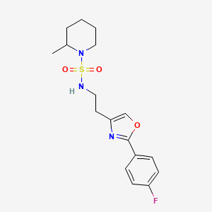 molecular formula C17H22FN3O3S B7026229 N-[2-[2-(4-fluorophenyl)-1,3-oxazol-4-yl]ethyl]-2-methylpiperidine-1-sulfonamide 