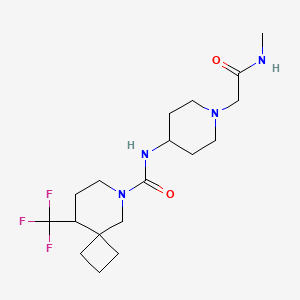 molecular formula C18H29F3N4O2 B7026271 N-[1-[2-(methylamino)-2-oxoethyl]piperidin-4-yl]-9-(trifluoromethyl)-6-azaspiro[3.5]nonane-6-carboxamide 