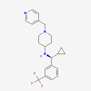 molecular formula C22H26F3N3 B7026282 N-[(S)-cyclopropyl-[3-(trifluoromethyl)phenyl]methyl]-1-(pyridin-4-ylmethyl)piperidin-4-amine 