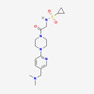 molecular formula C17H27N5O3S B7026348 N-[2-[4-[5-[(dimethylamino)methyl]pyridin-2-yl]piperazin-1-yl]-2-oxoethyl]cyclopropanesulfonamide 