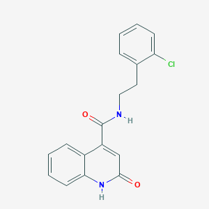 molecular formula C18H15ClN2O2 B7026441 N-[2-(2-chlorophenyl)ethyl]-2-oxo-1H-quinoline-4-carboxamide 