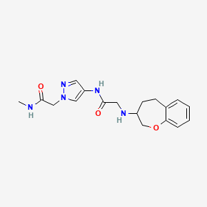 molecular formula C18H23N5O3 B7026549 N-[1-[2-(methylamino)-2-oxoethyl]pyrazol-4-yl]-2-(2,3,4,5-tetrahydro-1-benzoxepin-3-ylamino)acetamide 
