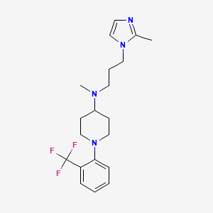 molecular formula C20H27F3N4 B7026575 N-methyl-N-[3-(2-methylimidazol-1-yl)propyl]-1-[2-(trifluoromethyl)phenyl]piperidin-4-amine 